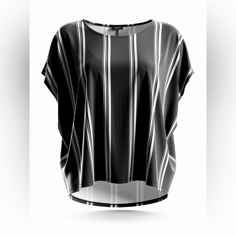 Striped Black and White Women's Top